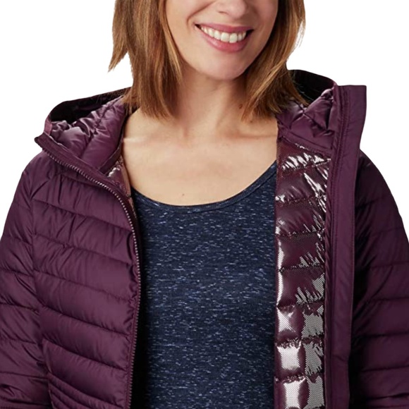Columbia Wome's Black Cherry Power Lite Mid Length Jacket Small - Picture 4 of 9